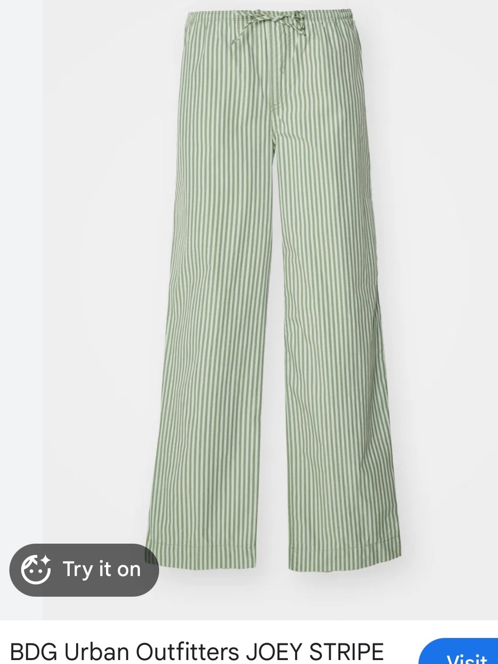 BDG urban outfitters green Joey striped pants trouser small